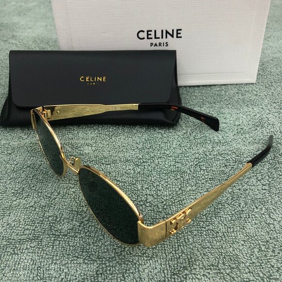 Celine Triomphe Gold Metal Sunglasses - Picture 1 of 6
